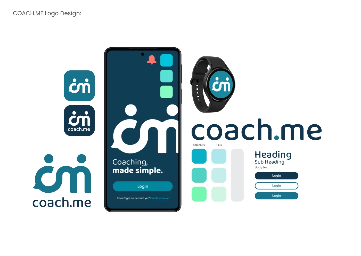 Coach.me logo + digital identity work by SABD