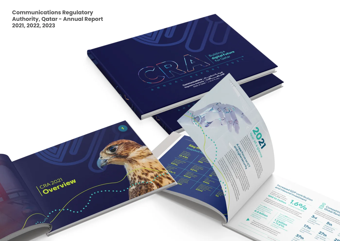CRA Qatar annual report design work by SABD