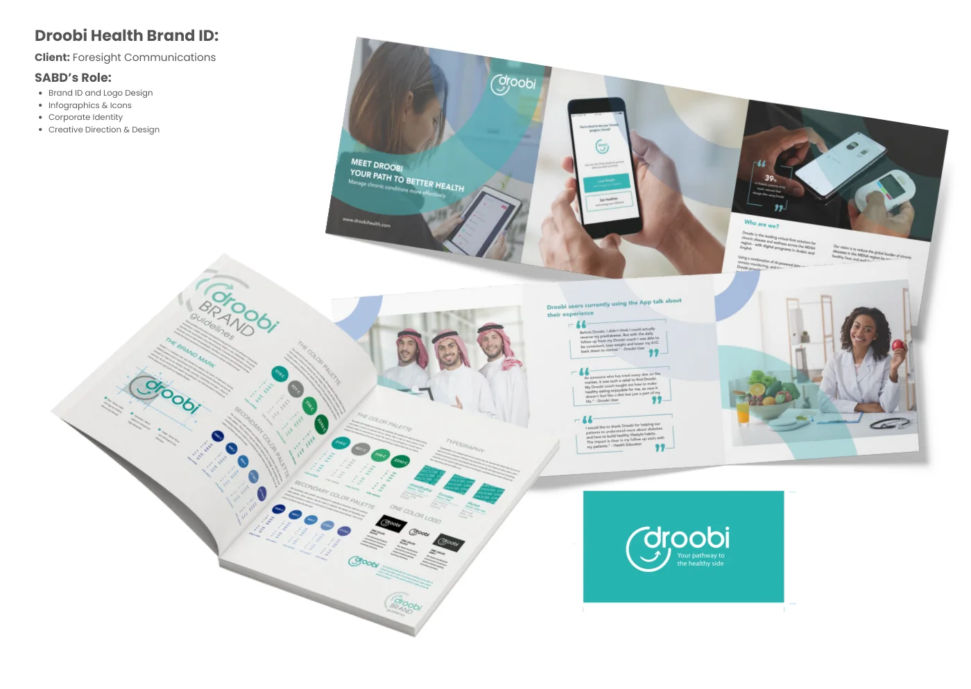 Droobi Health brand identity + communication work by SABD