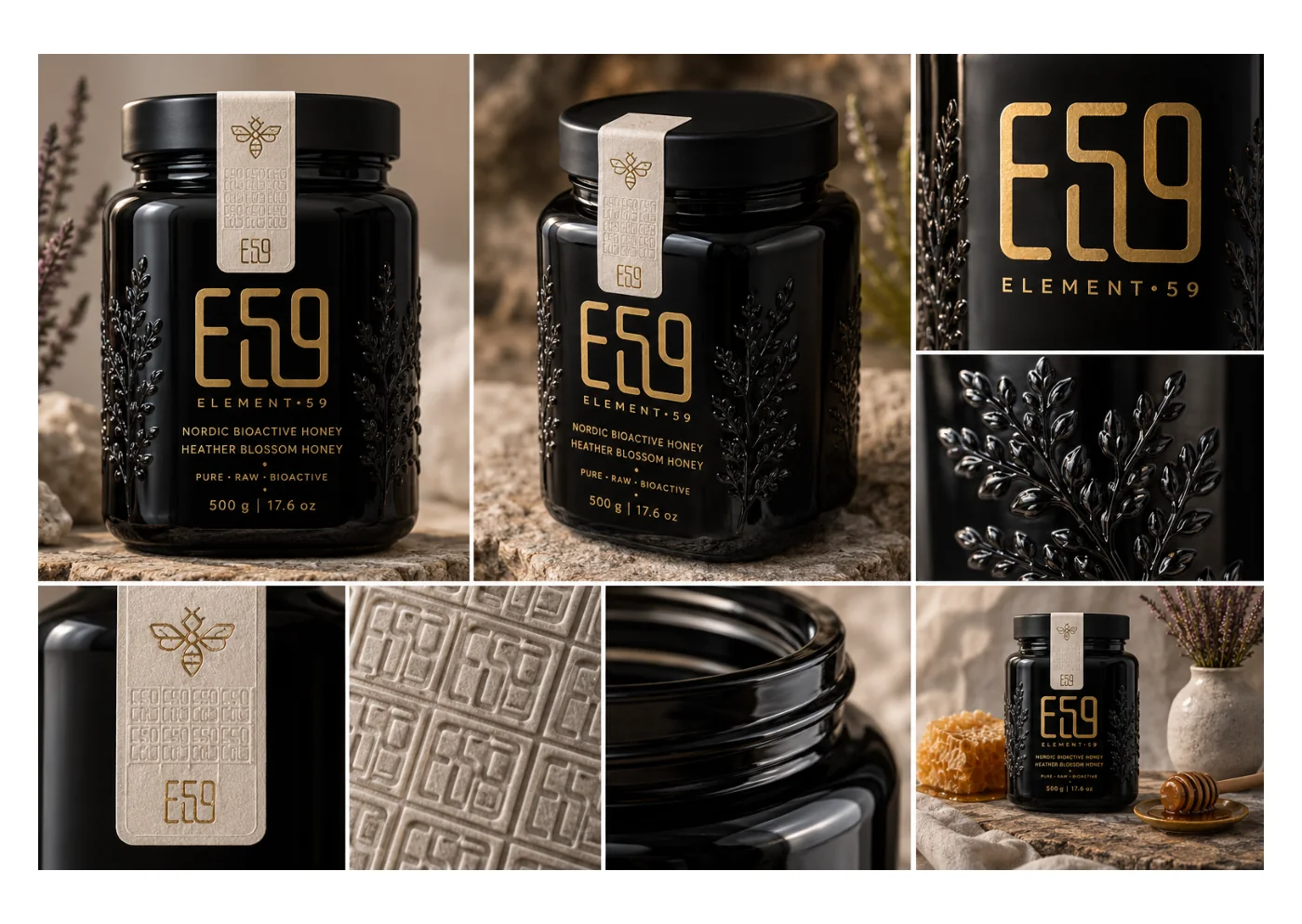 Element 59 brand identity + packaging work by SABD