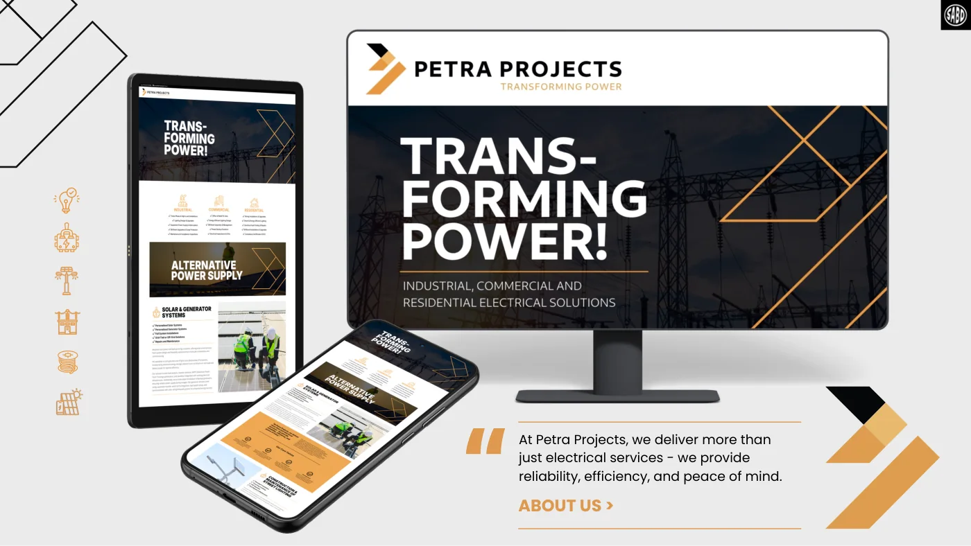 Petra Projects brand + website work by SABD